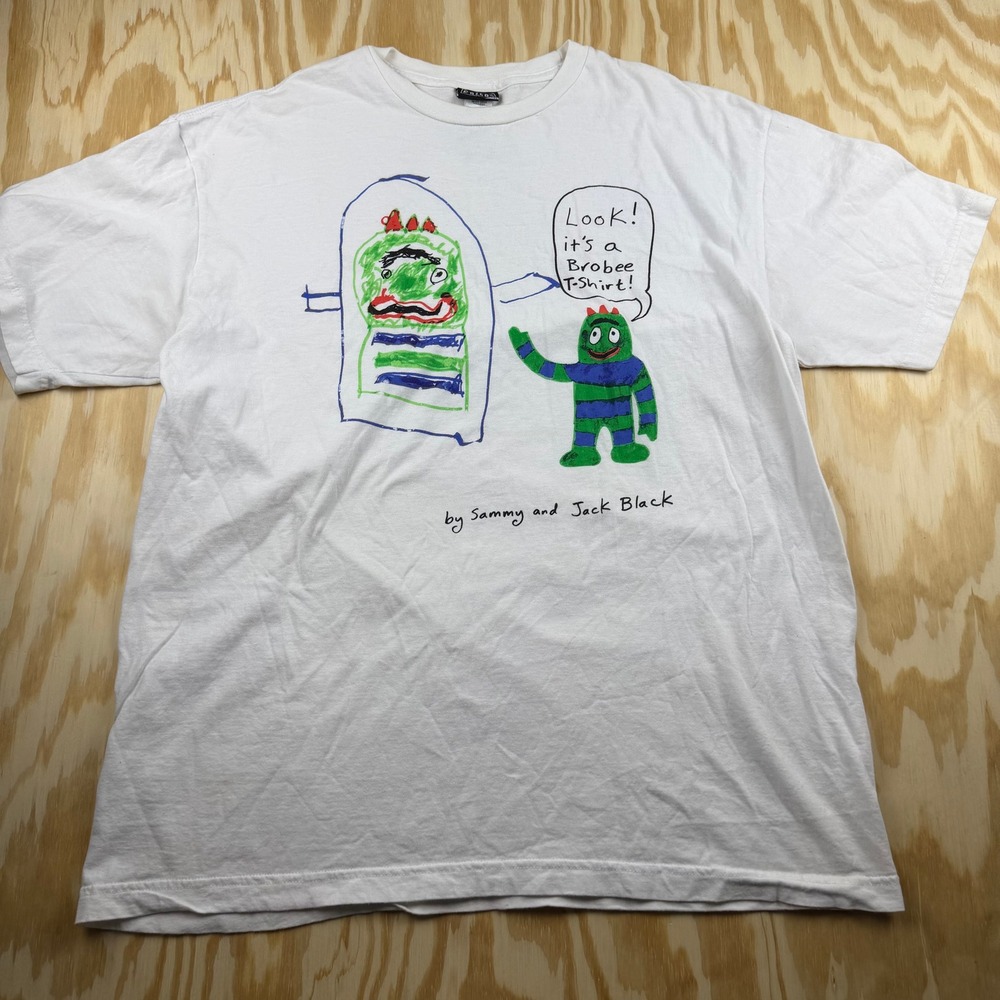 Volcom Yo Gabba Gabba Jack Black Sammy Brobee Artist Series Shirt Mens XL White